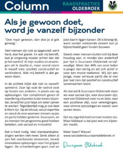 Als je gewoon doet, word je vanzelf bijzonder