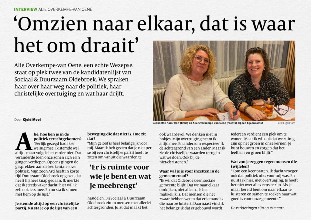 ‘Omzien naar elkaar, dat is waar  het om draait’